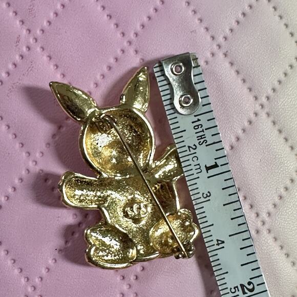 Steinmetz Vintage Brooch Bunny Pin Enamel/Gold Tone "Signed" 80's Spring READ - Picture 7 of 7
